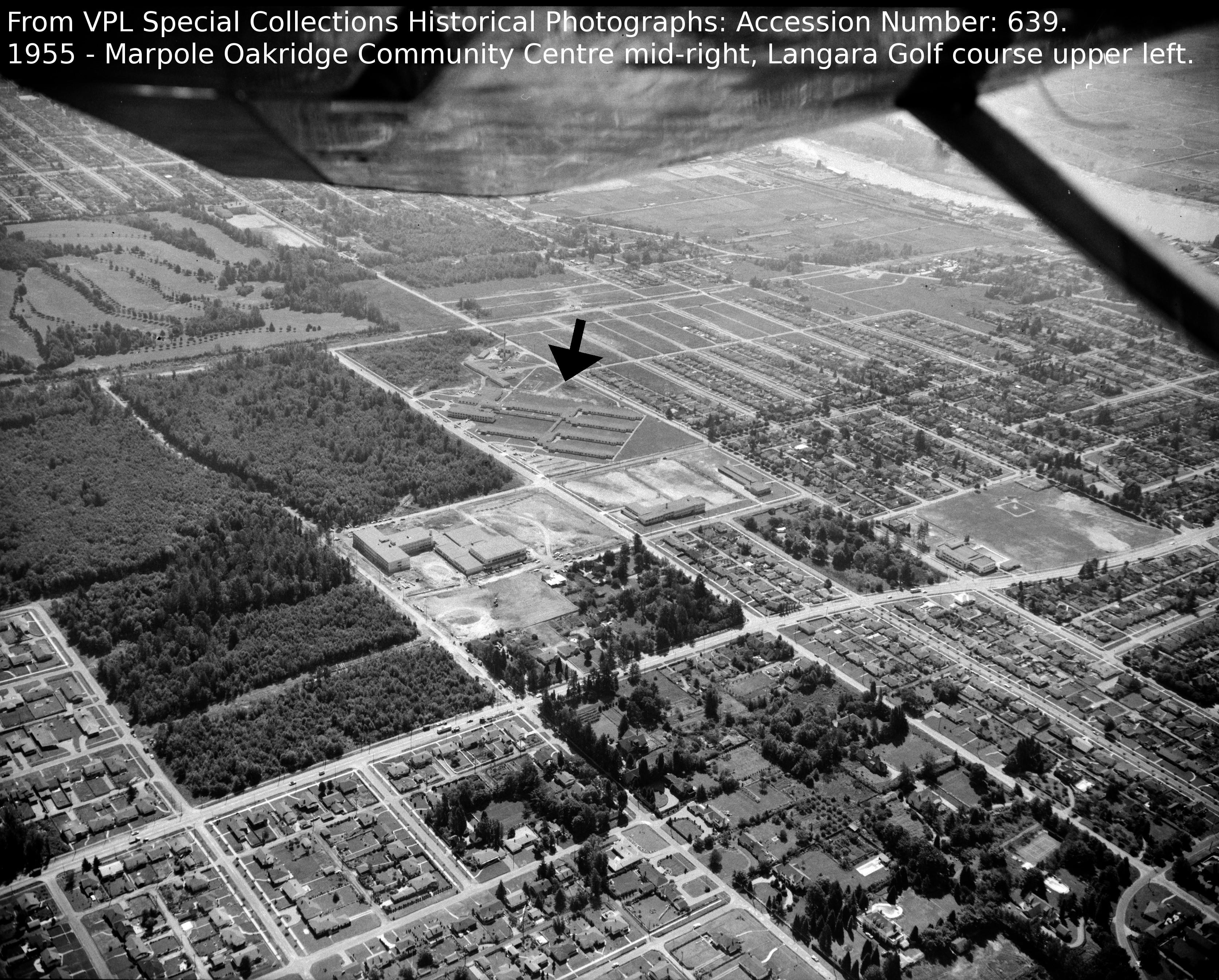 From VPL Special Collections Historical Photographs: 1955 - Marpole Oakridge Community Centre.